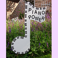 Piano yard art